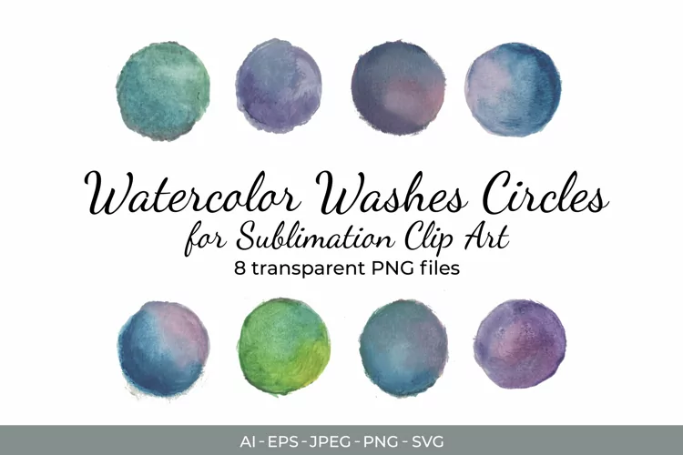 Circle Watercolor Washes Sublimation Clip Art
