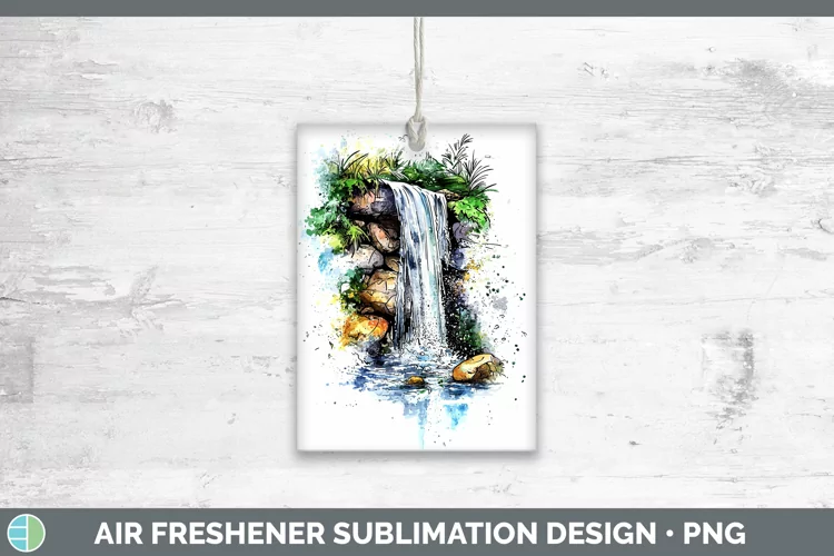 Watercolor Waterfall Air Freshener Sublimation Car Freshener