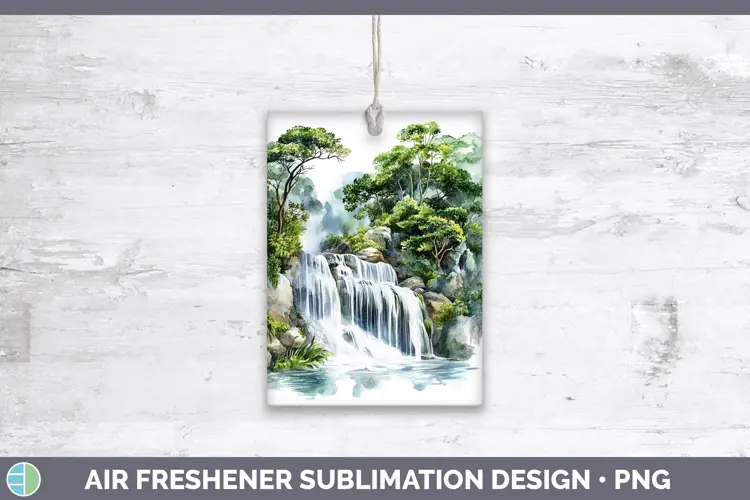 Watercolor Waterfall Air Freshener Sublimation Car Freshener