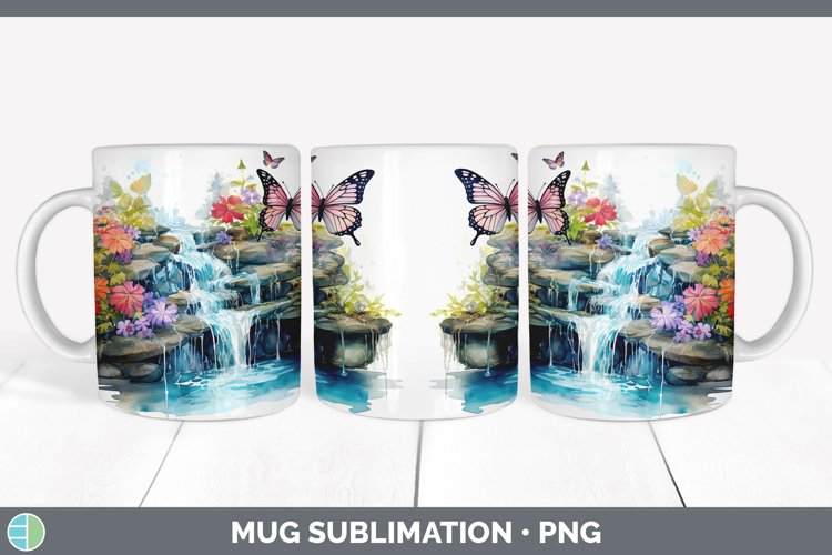 GorgeousWatercolor Mug Wrap design.