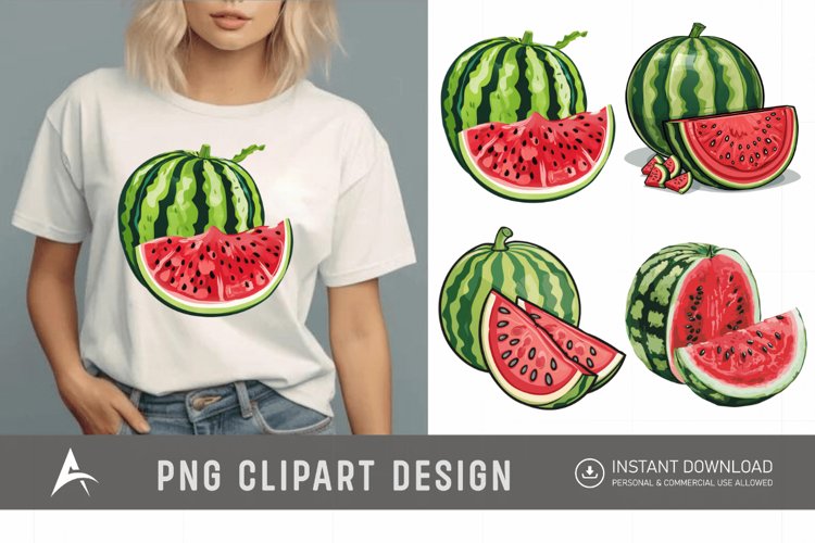 Watercolor Watermelon Clipart Image 13