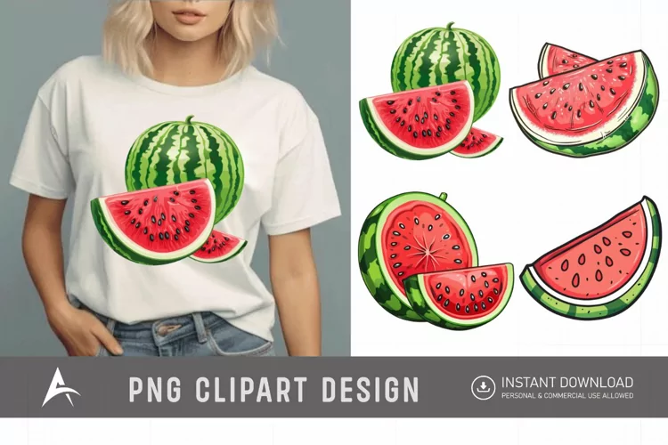Watercolor Watermelon Clipart