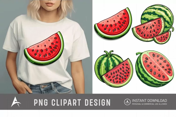 Watercolor Watermelon Clipart
