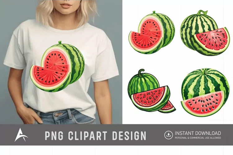 Watercolor Watermelon Clipart