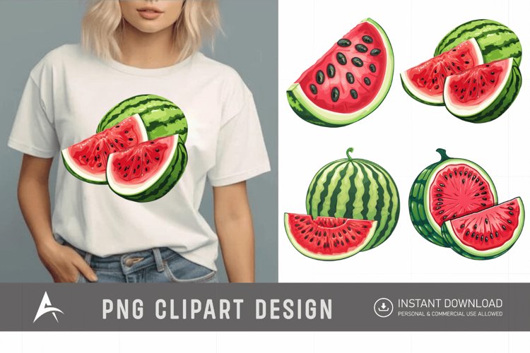 Watercolor Watermelon Clipart Image 12