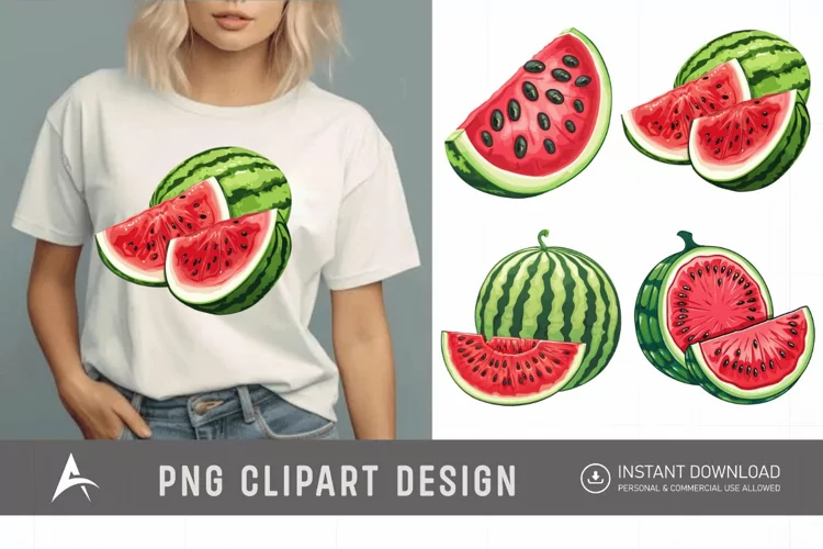 Watercolor Watermelon Clipart