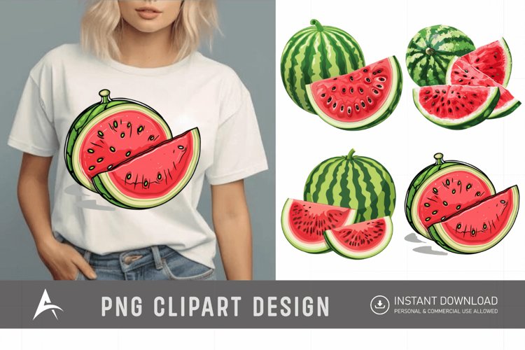 Watercolor Watermelon Clipart Image 9