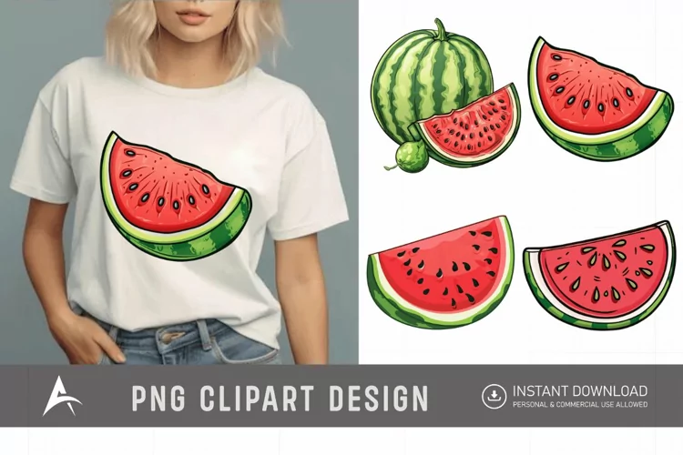 Watercolor Watermelon Clipart