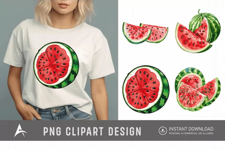 Watercolor Watermelon Clipart
