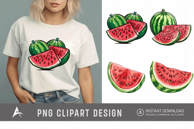 Watercolor Watermelon Clipart