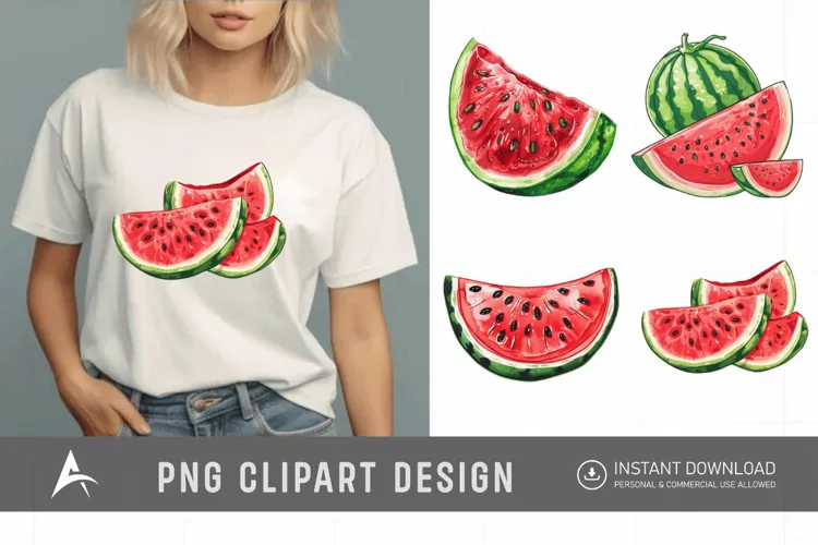 Watercolor Watermelon Clipart