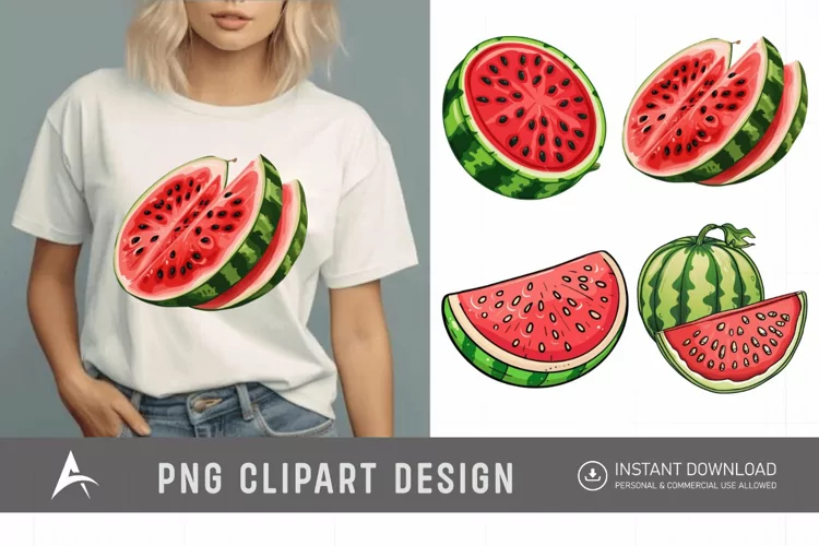 Watercolor Watermelon Clipart