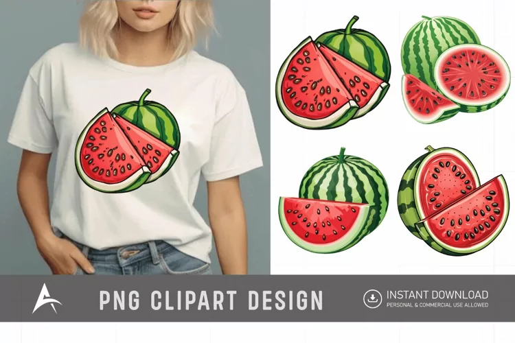 Watercolor Watermelon Clipart