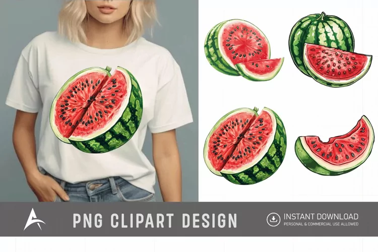 Watercolor Watermelon Clipart