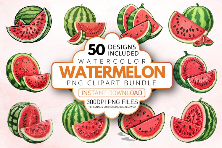 Watercolor Watermelon Clipart Image 21