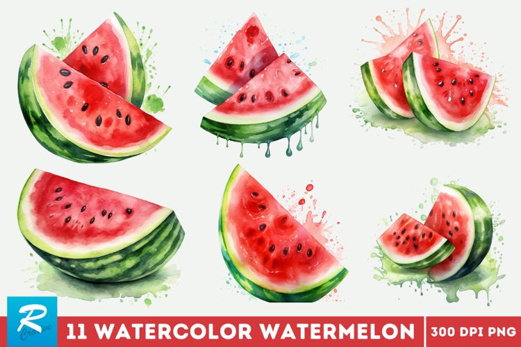 Watercolor Watermelon Clipart Image 8