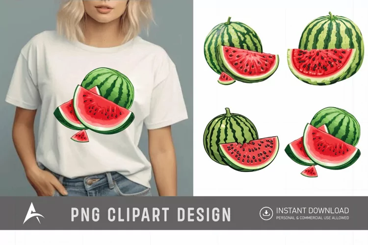 Watercolor Watermelon Clipart