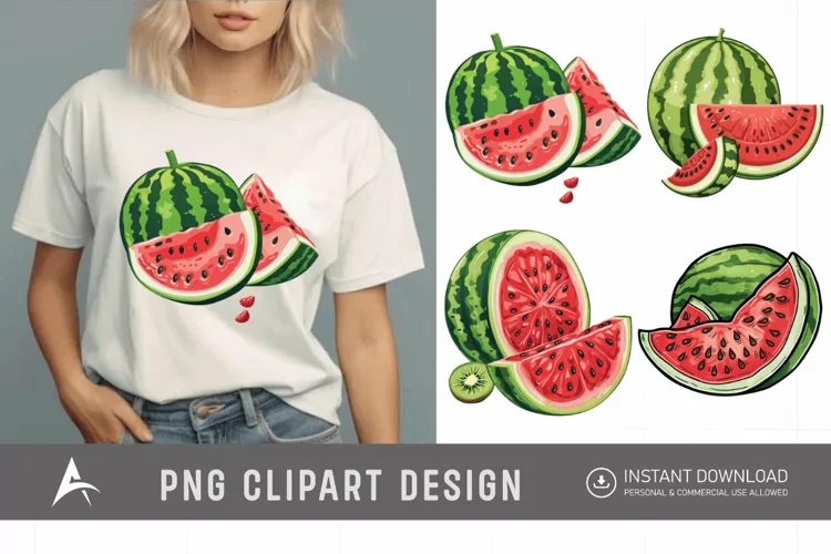 Watercolor Watermelon Clipart