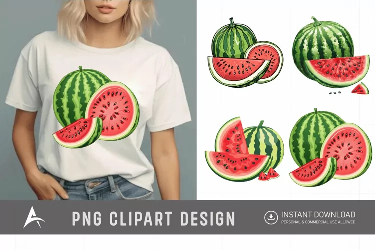 Watercolor Watermelon Clipart