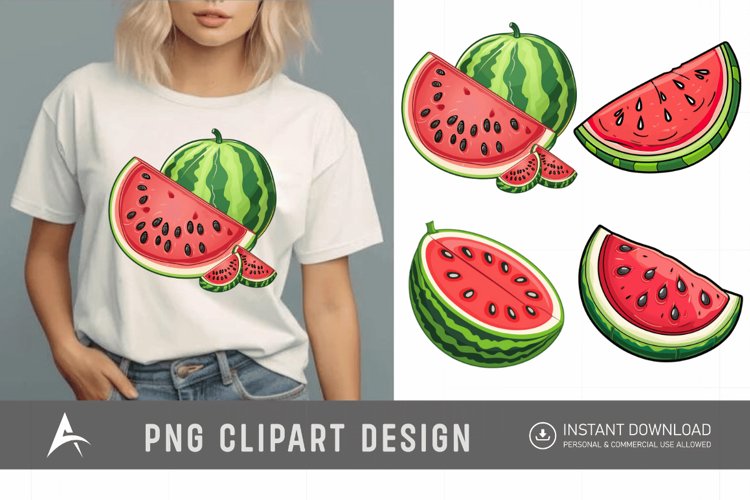 Watercolor Watermelon Clipart Image 17