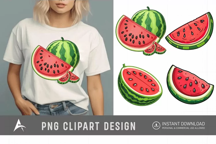 Watercolor Watermelon Clipart