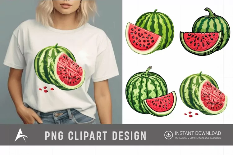 Watercolor Watermelon Clipart