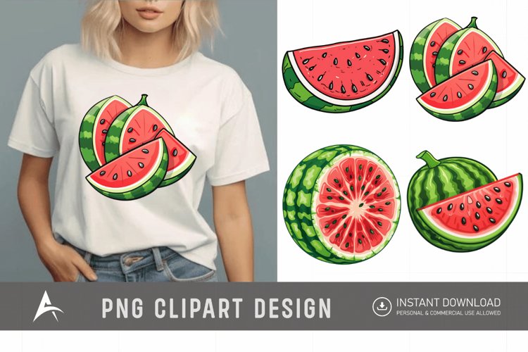 Watercolor Watermelon Clipart