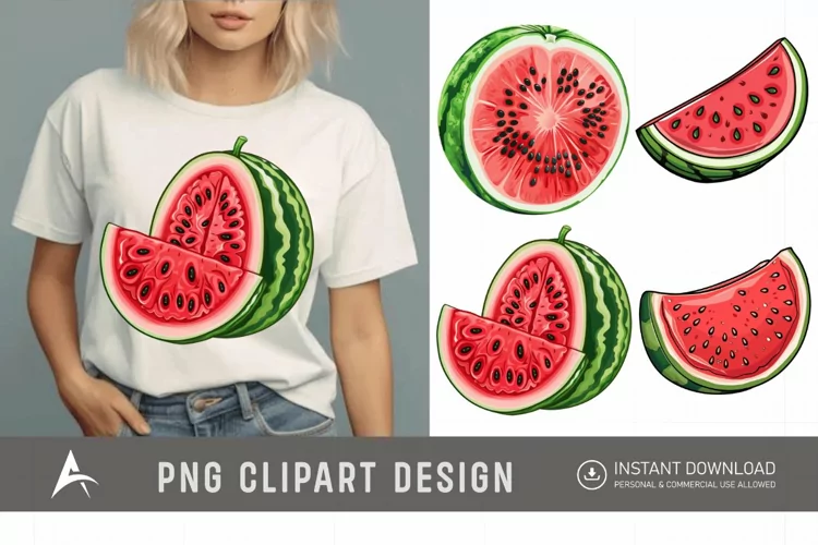 Watercolor Watermelon Clipart