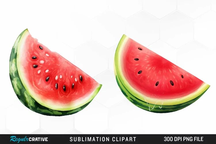 Watercolor Watermelon Image Clipart