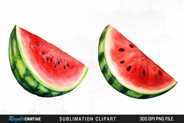 Watercolor Watermelon Image Clipart