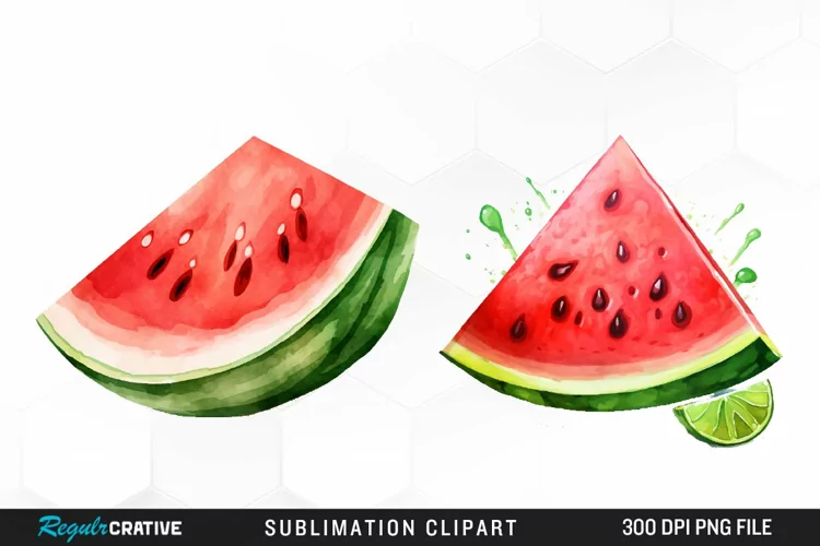Watercolor Watermelon Image Clipart