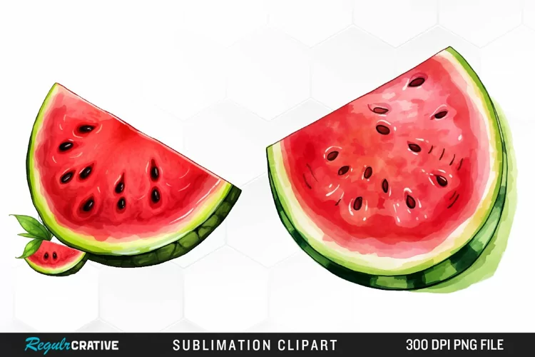 Watercolor Watermelon Image Clipart