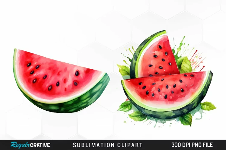 Watercolor Watermelon Image Clipart
