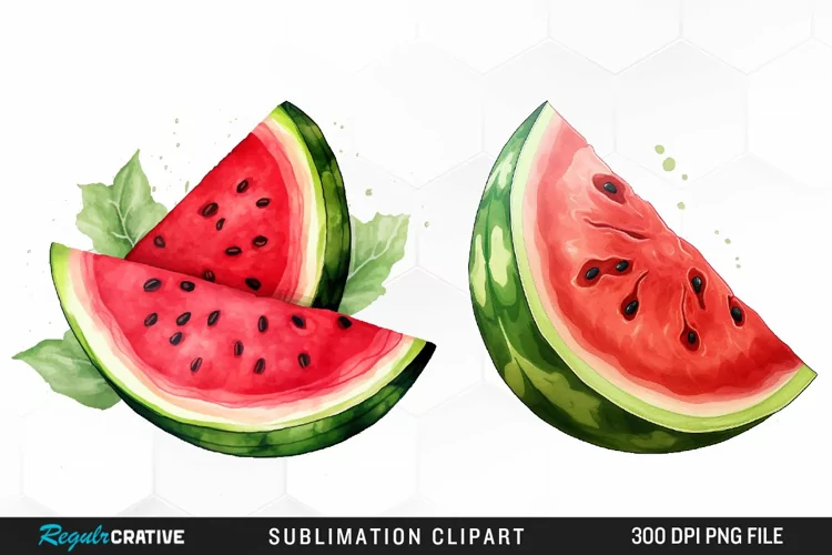 Watercolor Watermelon Image Clipart