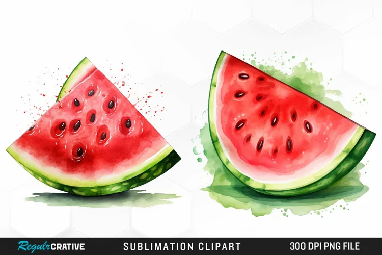 Watercolor Watermelon Image Clipart