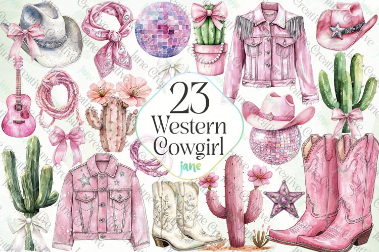 Pink Western Cowgirl Sublimation Bundle