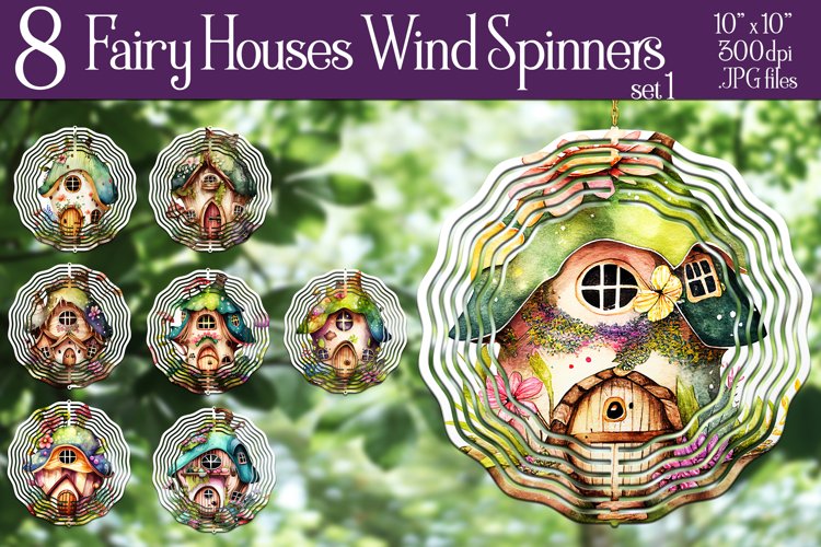 Whimsical Fantasy Fairy Houses Wind Spinners Designs, vol. 1 example image 1