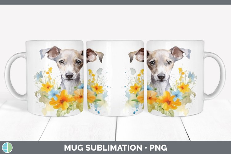 GorgeousWild Flowers Whippets Mug Wrap design.