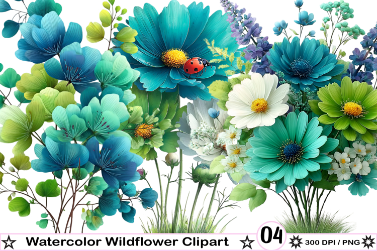 Watercolor Wildflower Clipart