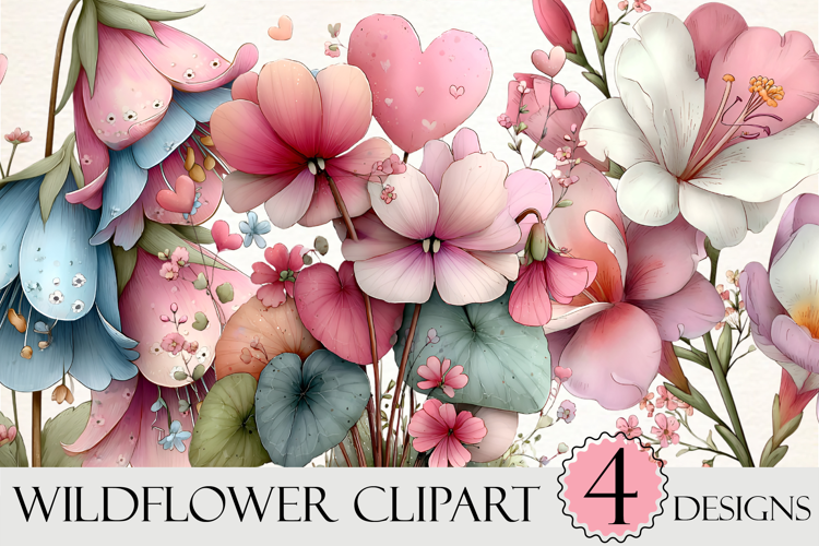 Watercolor Wildflower Clipart