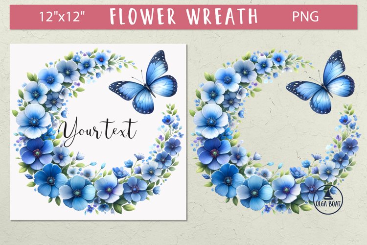 Watercolor wildflower clipart  Floral wreath png 