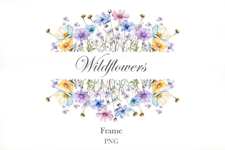 Watercolor Wildflowers Frame Png