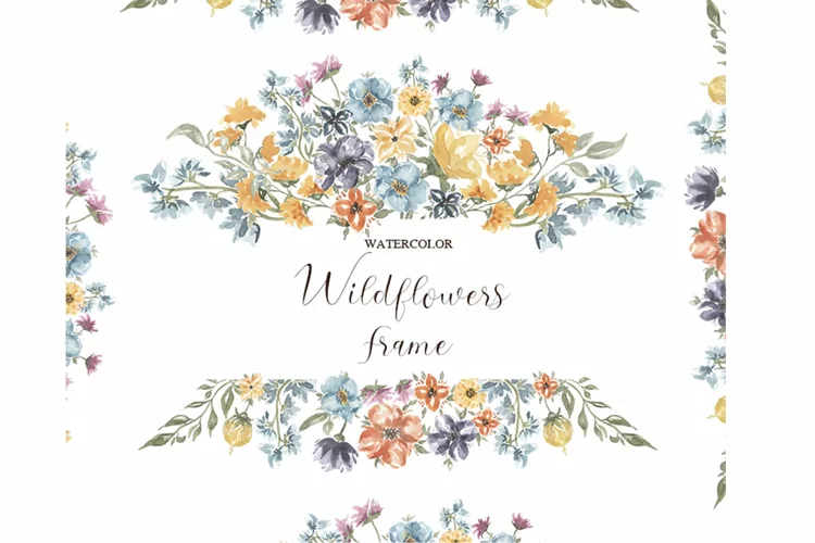 Watercolor Wildflower Frame
