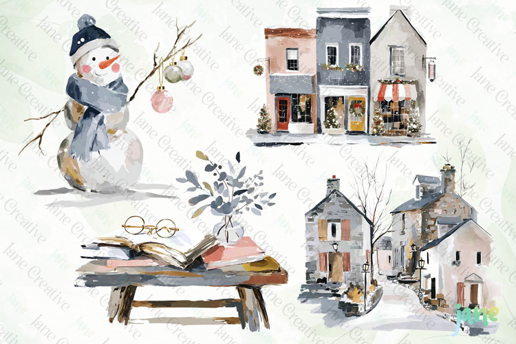 Watercolor Winter Clipart