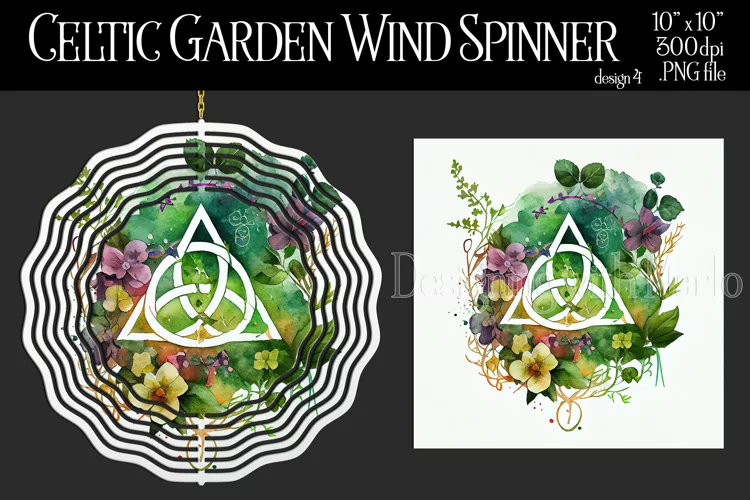 Celtic Garden Wind Spinner, Celtic Wiccan Wind Spinnner, 4