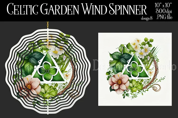 Celtic Garden Wind Spinner, Celtic Wiccan Wind Spinnner, 8