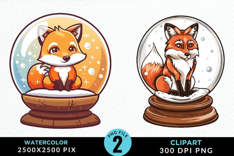 Cute Watercolor Fox Clipart Image 5