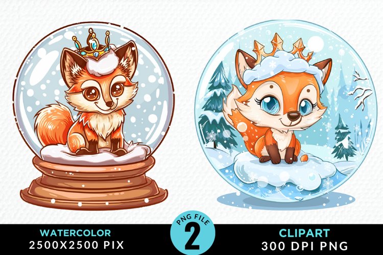 Cute Watercolor Fox Clipart Image 7