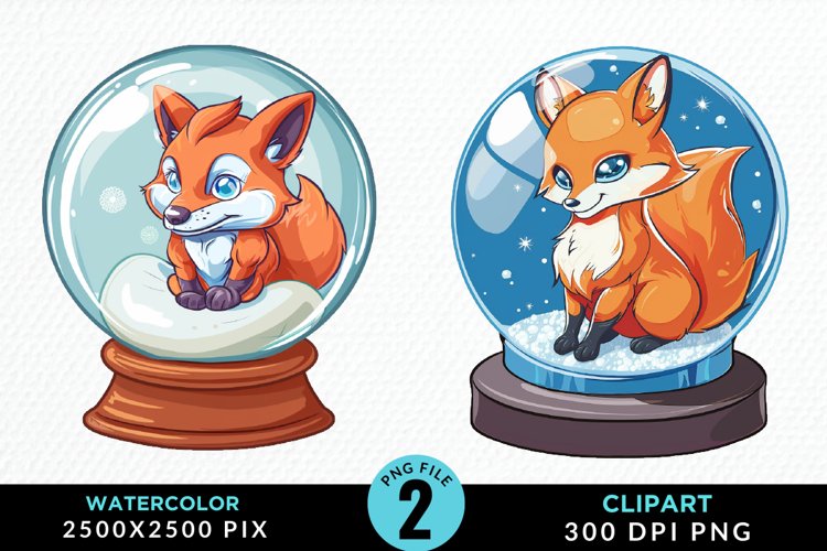 Cute Watercolor Fox Clipart Image 4