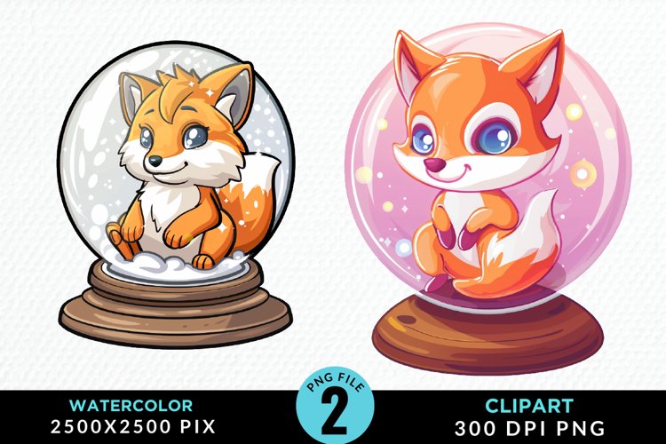 Cute Watercolor Fox Clipart Image 11